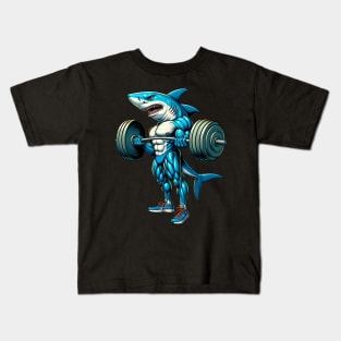 Cool Shark Fitness Workout Gym Training bodybuilding Weight Kids T-Shirt